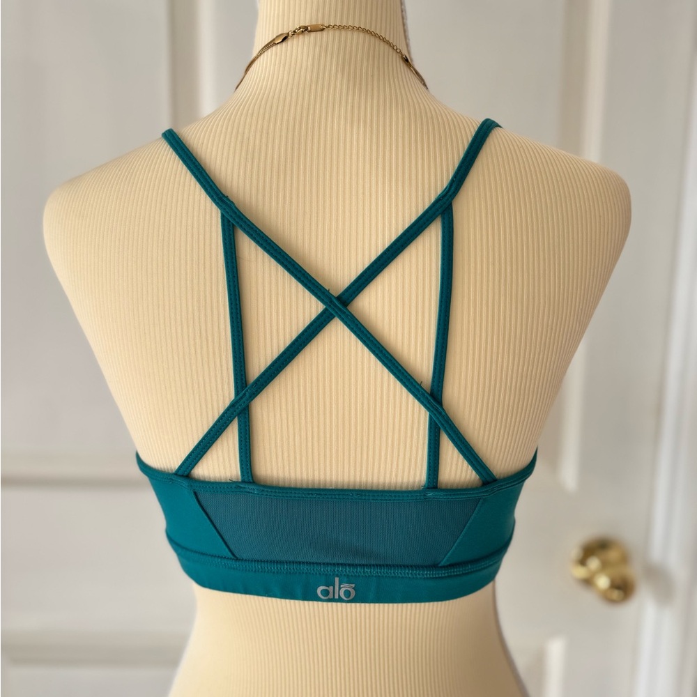 ALO Yoga Deep Teal Crossback Sports Bra